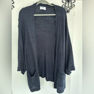 Women's Navy Open-Front Sweater